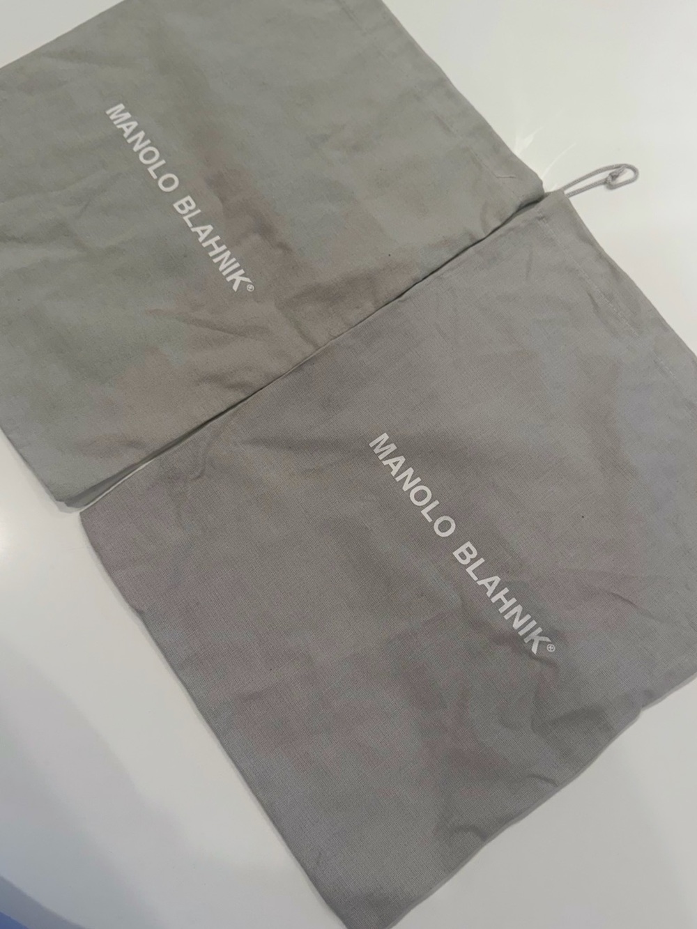 Manolo Blahnik Gray Dust Bags Set of 4 total